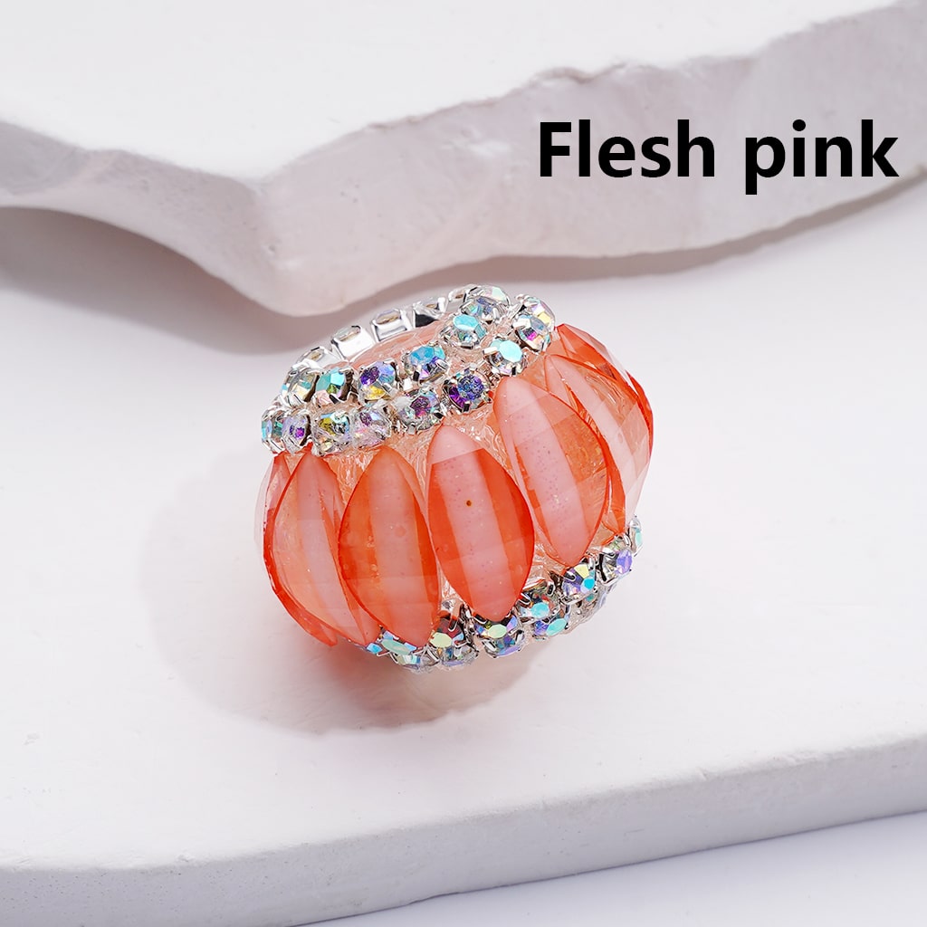 Halloween Pumpkin Acrylic Beads with Multi-Color AB Rhinestones and Chain Design 21*17MM