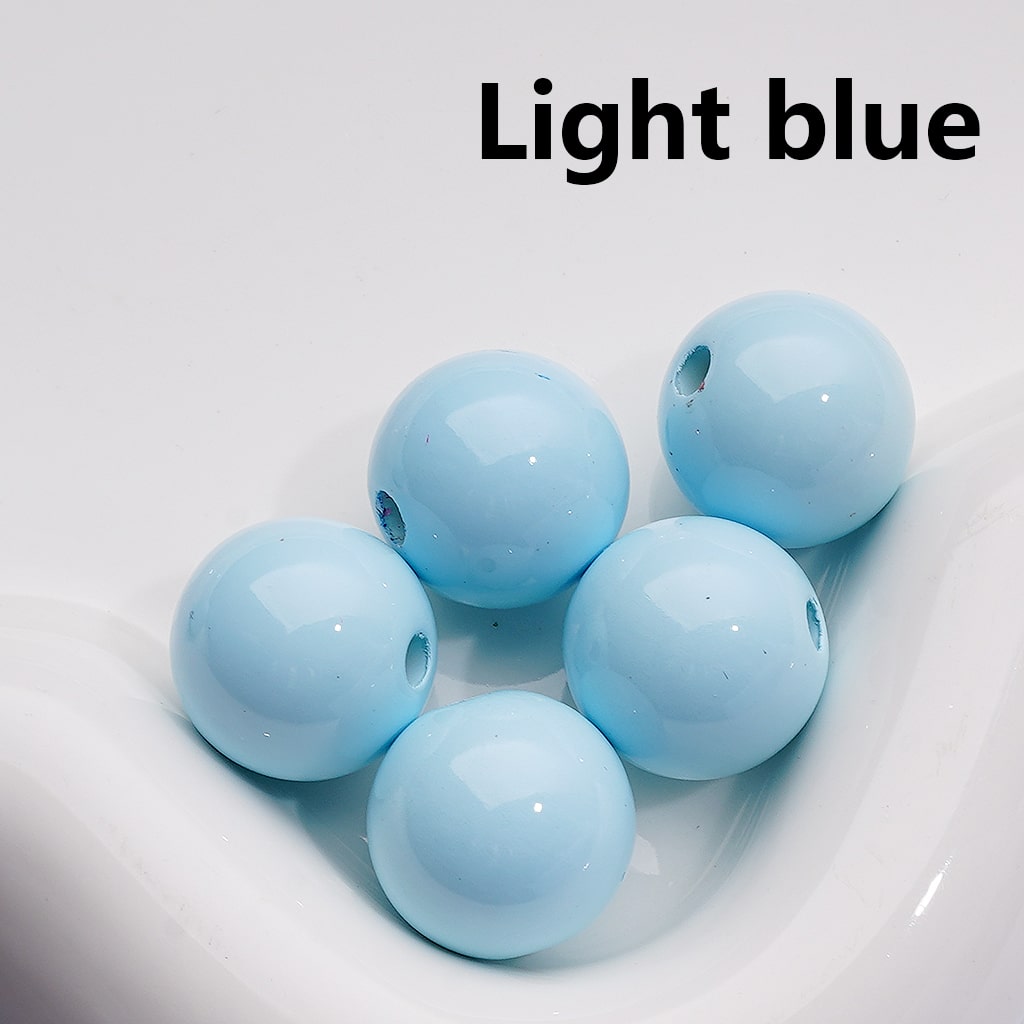 Solid Color Round Acrylic Beads Stoving Varnish 16MM (Single Color is available for 200pcs Whole bag)