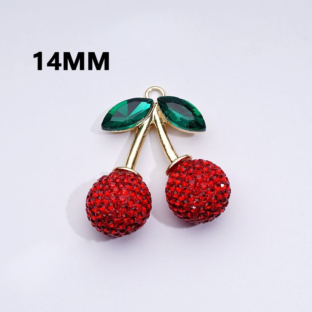 Gold Alloy Strawberry Pendants – Vibrant Multi-Color Clay Charms for Jewelry, Available in 12MM, 14MM, 16MM & 20MM