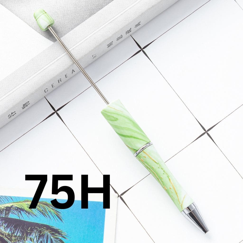 White and See Green Printed Beadable Pens Number 75H