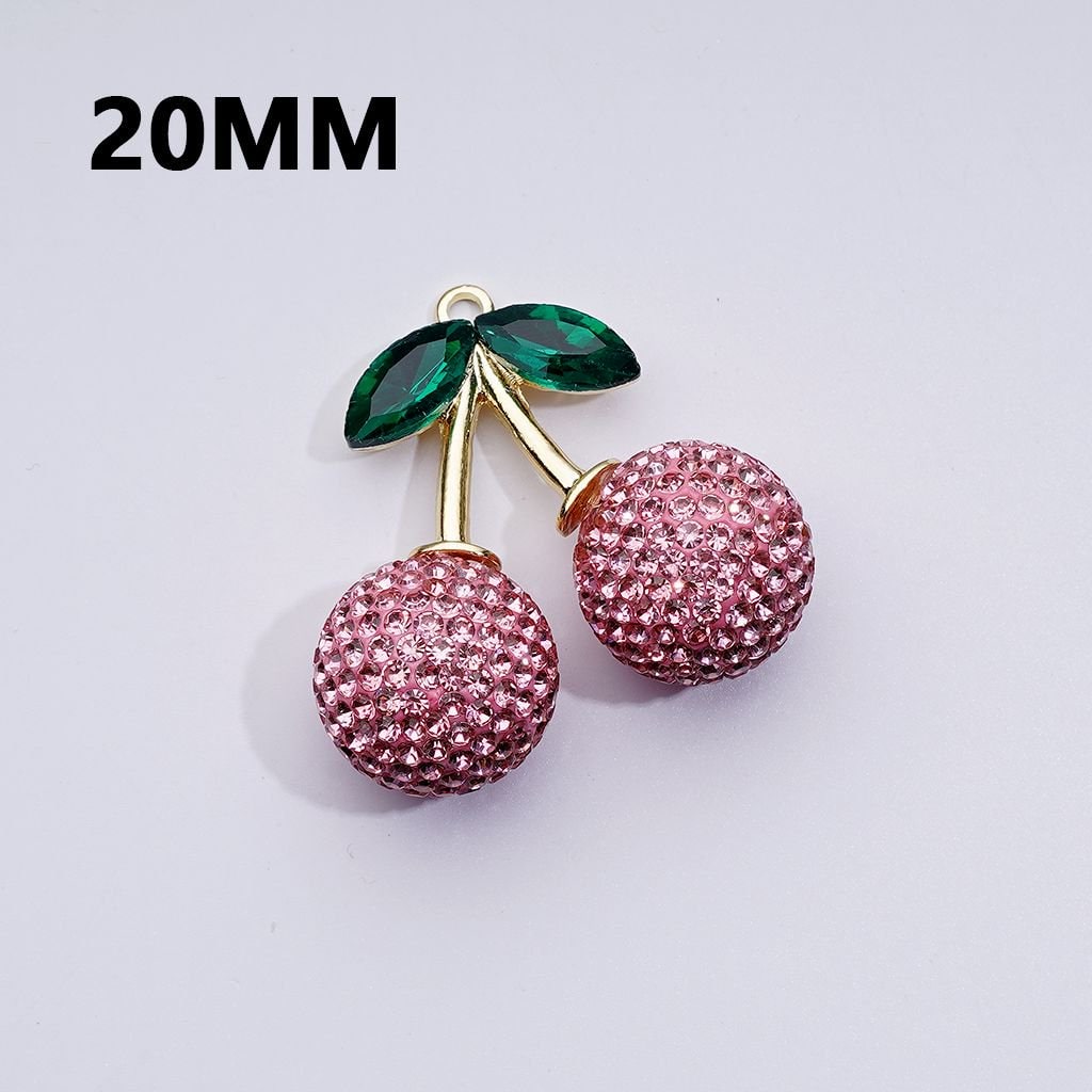 Gold Alloy Strawberry Pendants – Vibrant Multi-Color Clay Charms for Jewelry, Available in 12MM, 14MM, 16MM & 20MM