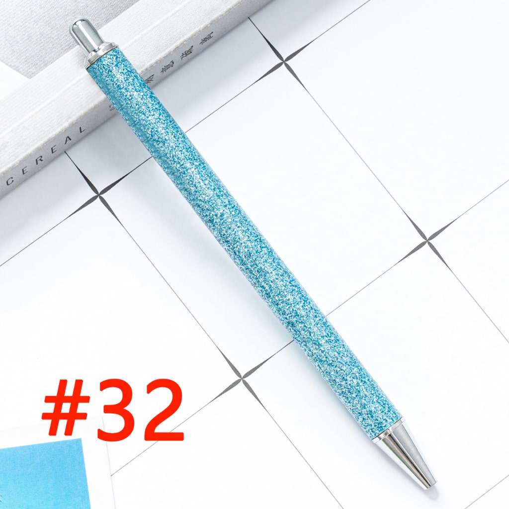 Sublimation Ballpoint Pen, Push Ballpoint Pen with Glitter Effect in Gold Color