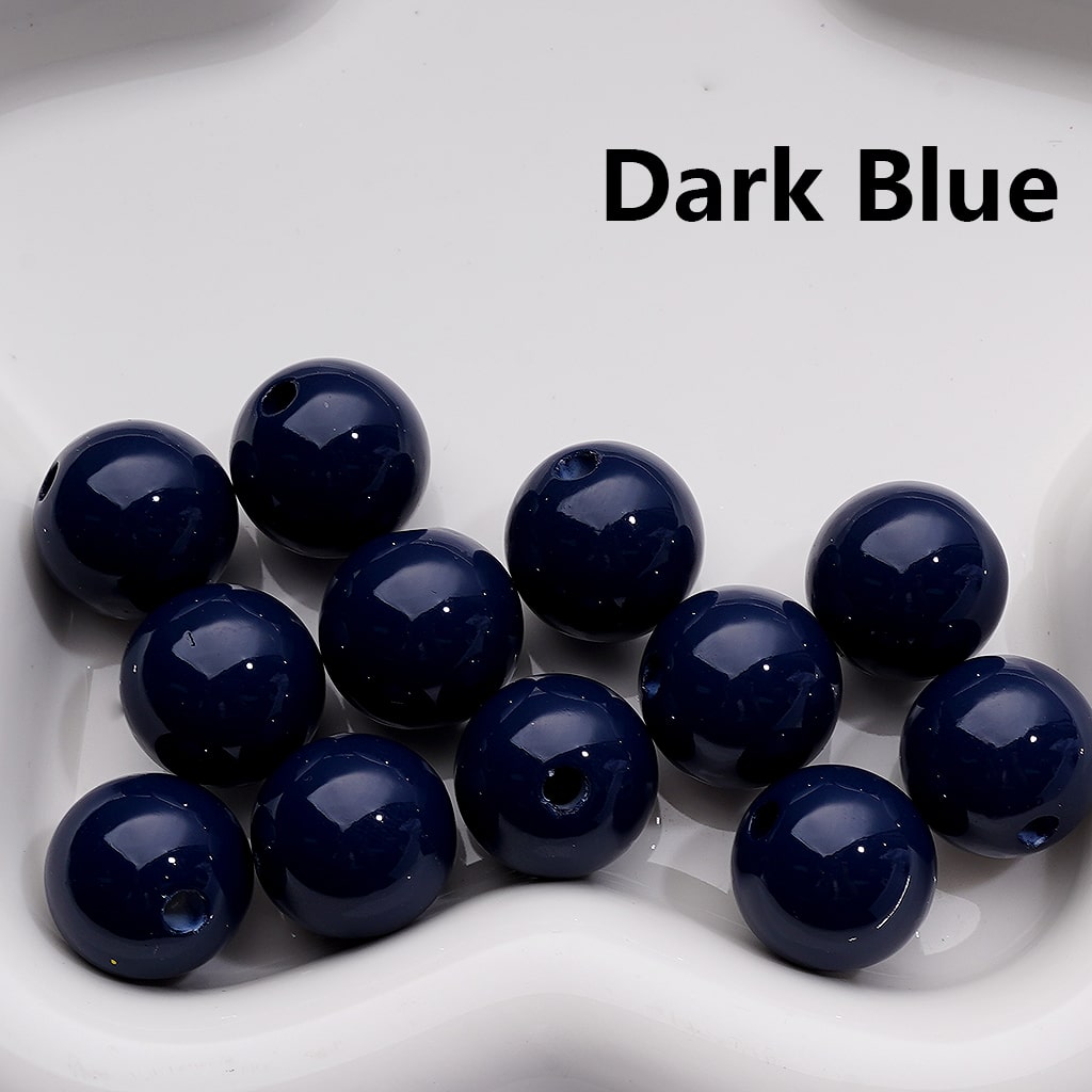 Solid Color Round Acrylic Beads Stoving Varnish 16MM (Single Color is available for 200pcs Whole bag)