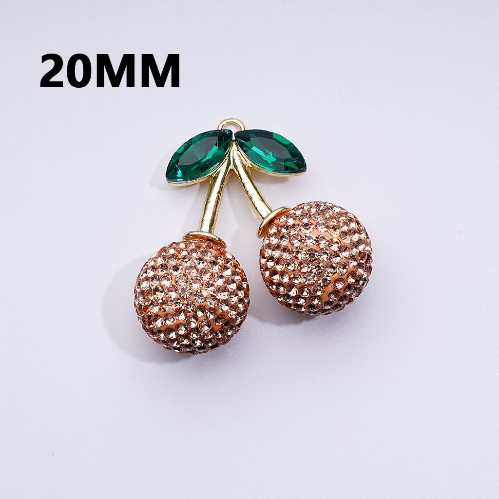 Gold Alloy Strawberry Pendants – Vibrant Multi-Color Clay Charms for Jewelry, Available in 12MM, 14MM, 16MM & 20MM