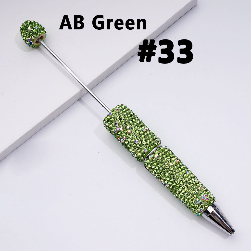 Beadable Clay Pens – Fully Wrapped in Multi-Color & AB Rhinestones for a Vibrant, Eye-Catching Design
