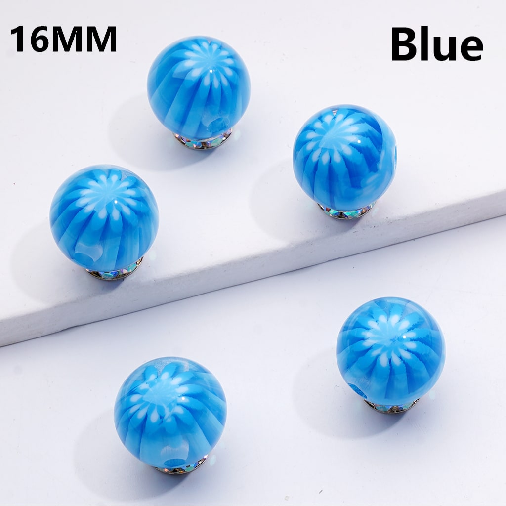 Chrysanthemum Stripe Round Beads Multi-Color Round 16MM Acrylic Beads (Single Color is only available for 200pcs(whole bag))