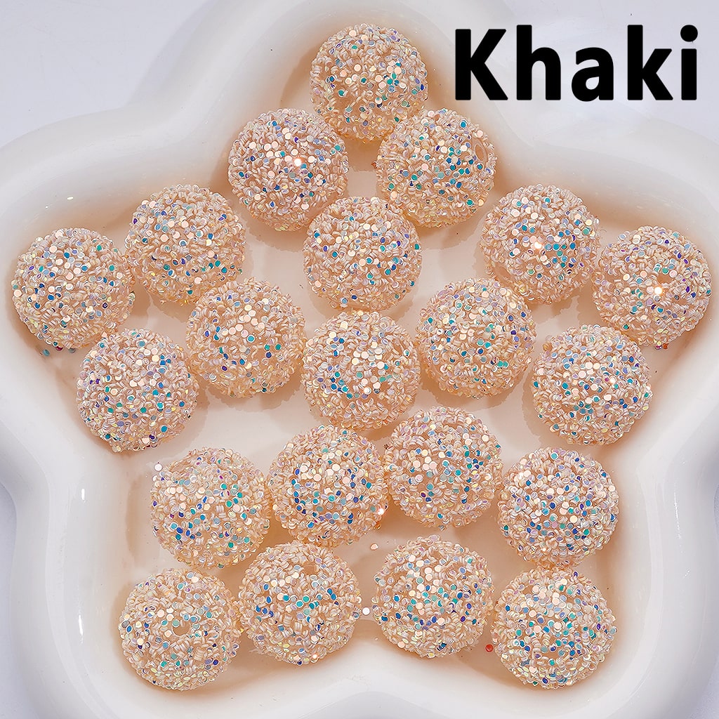 Clear Round Acrylic Beads 20MM Multicolor Shiny Confetti Accent for Crafts