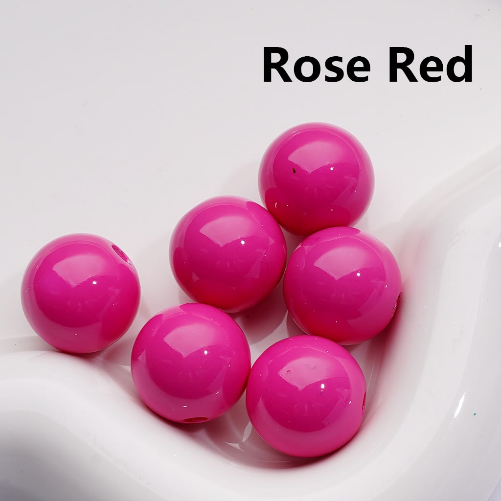 Solid Color Round Acrylic Beads Stoving Varnish 16MM (Single Color is available for 200pcs Whole bag)