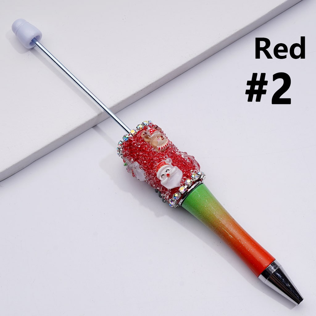 Clear Sugar Christmas Series Charms AB Rhinestones Beadable Pens