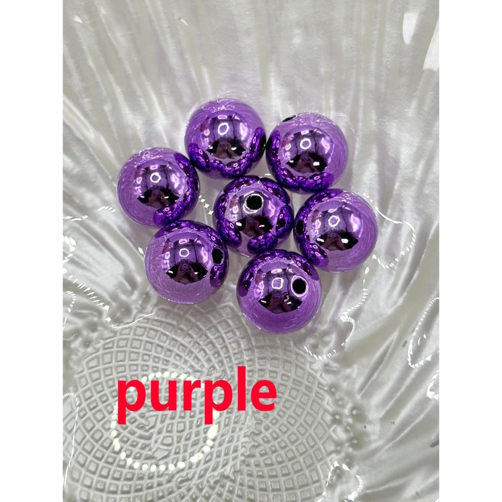 Glossy Metallic Colored Acrylic Beads 16mm