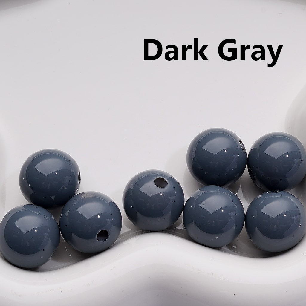 Solid Color Round Acrylic Beads Stoving Varnish 16MM (Single Color is available for 200pcs Whole bag)