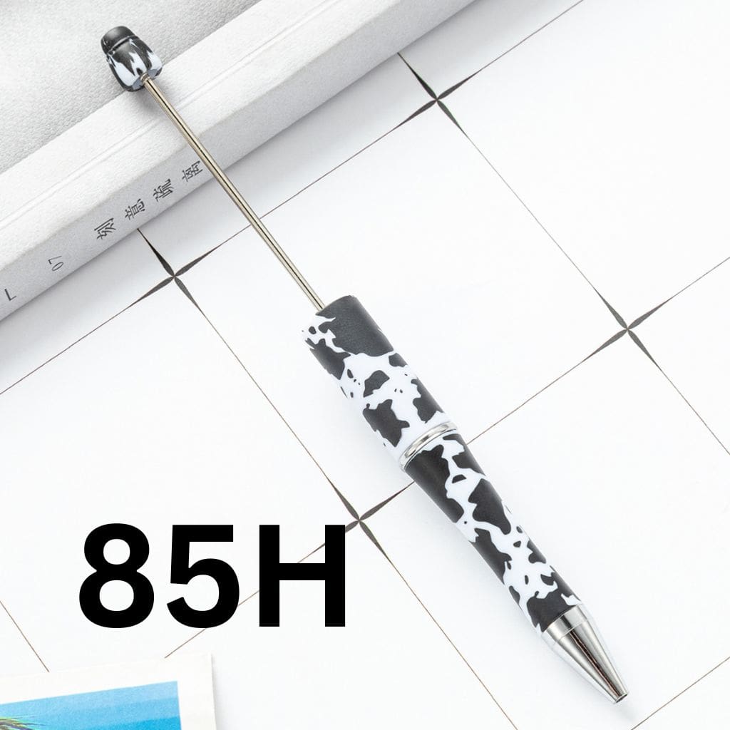 Black and White Cow Printed Beadable Pens Number 85H