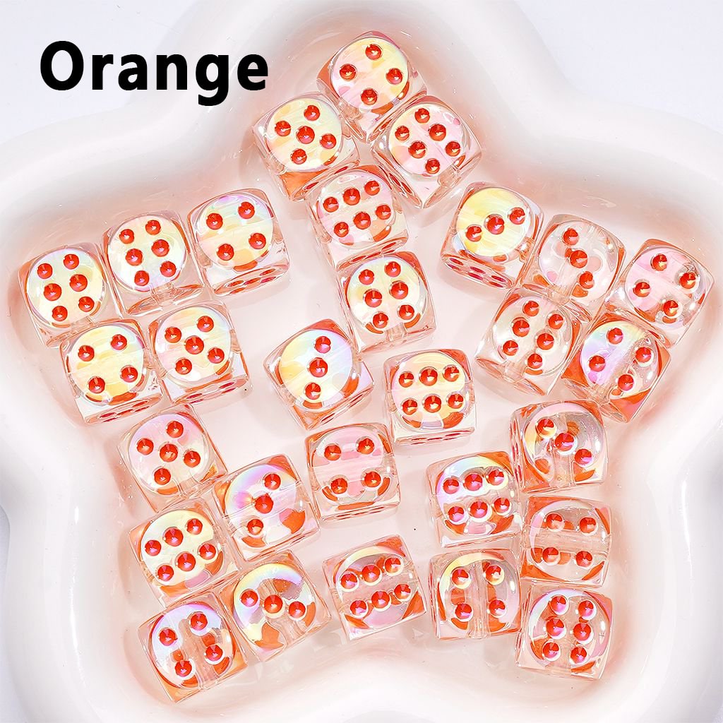 UV-Coated Translucent Dice Beads – Acrylic Cube, 14MM