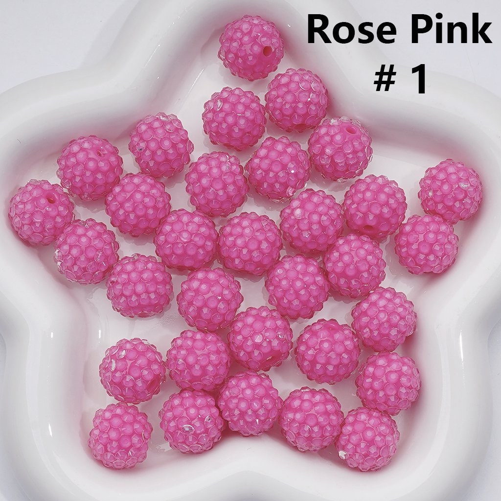 Waxberry Ball Acrylic Beads Clear Round Design with 16MM Rhinestone Sparkle Finish