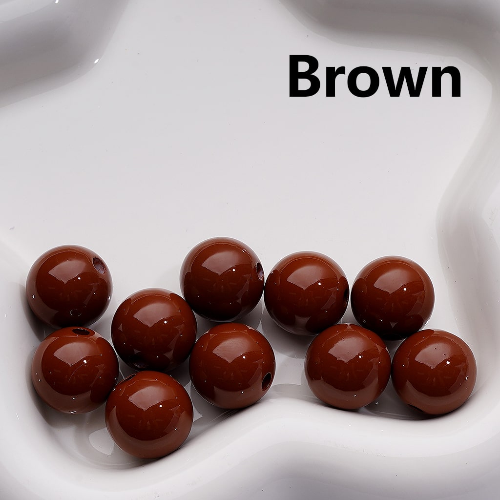 Solid Color Round Acrylic Beads Stoving Varnish 16MM (Single Color is available for 200pcs Whole bag)
