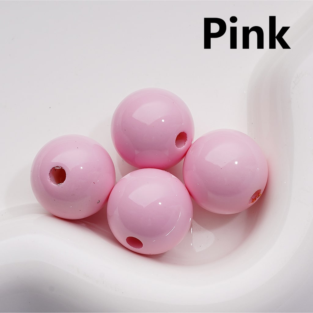 Solid Color Round Acrylic Beads Stoving Varnish 16MM (Single Color is available for 200pcs Whole bag)