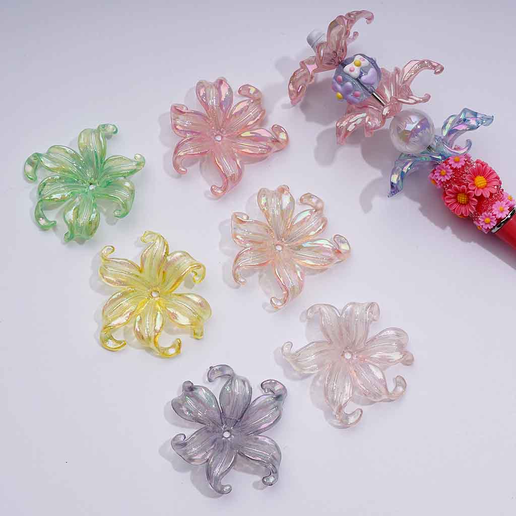 Acrylic Beads with Flower's Leaves Shape, Mix of Leaf Beads, Size 38mm, HS