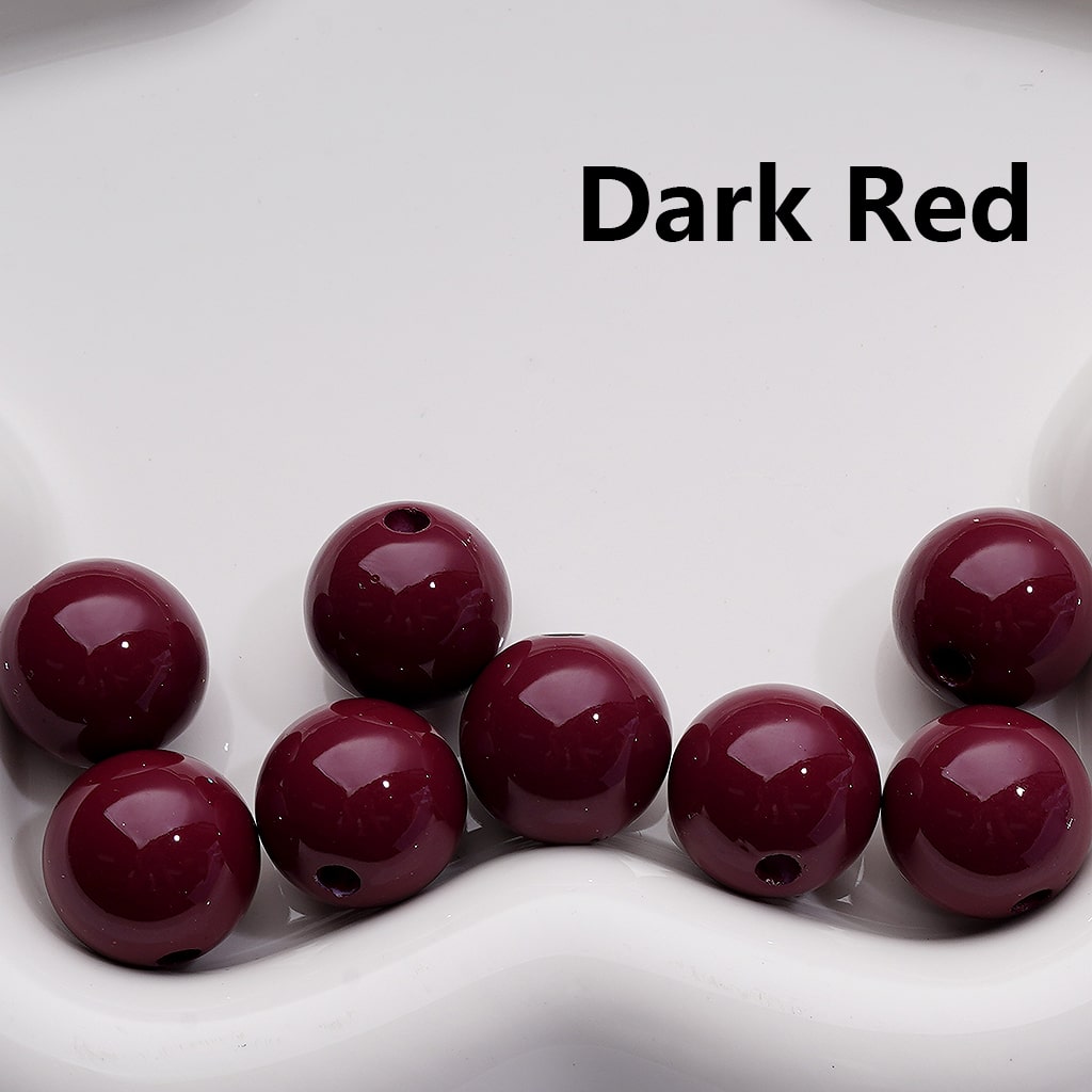 Solid Color Round Acrylic Beads Stoving Varnish 16MM (Single Color is available for 200pcs Whole bag)