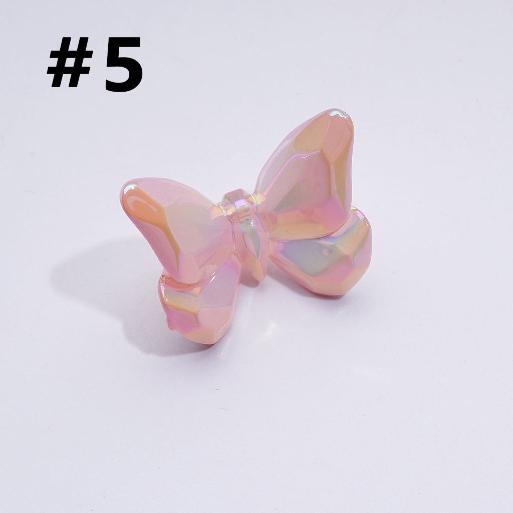 Multi-Color UV Coating Dazzling Butterfly Acrylic Beads, Around 24*20MM