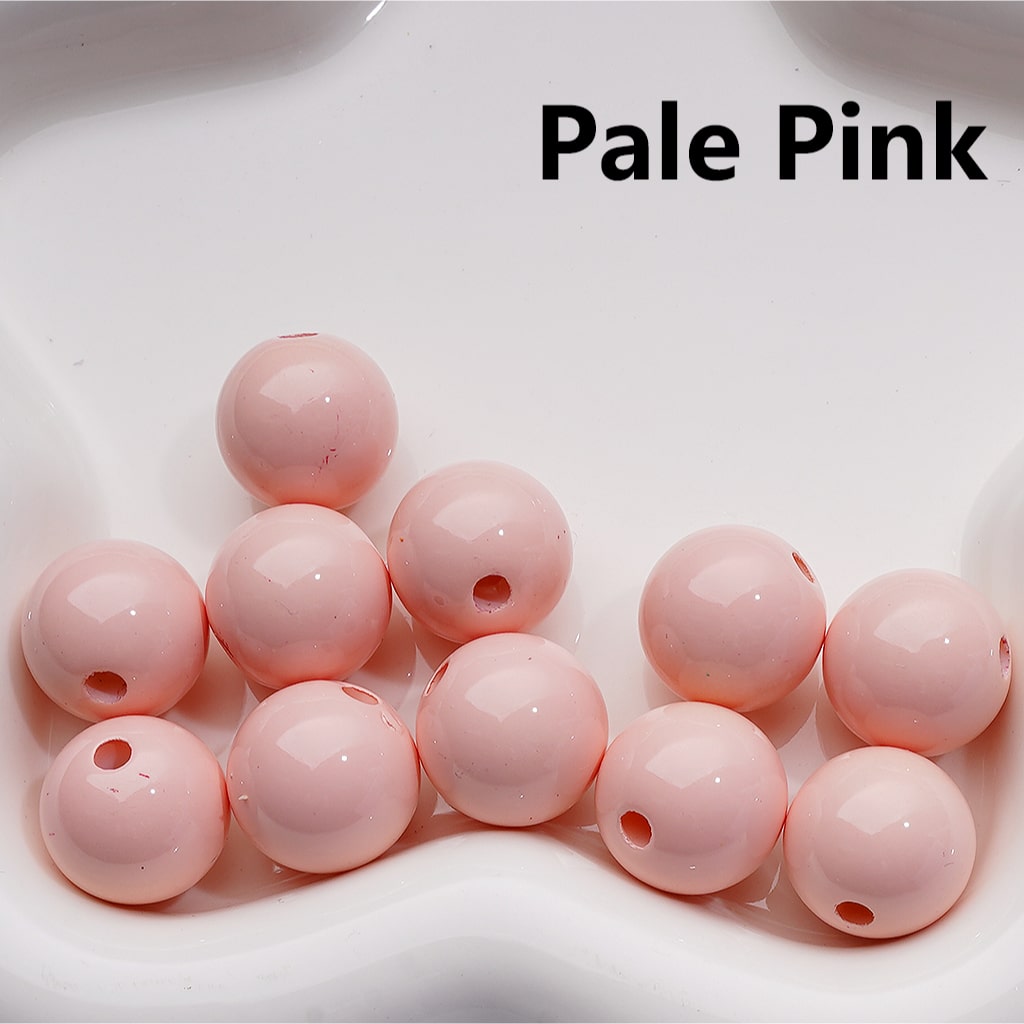Solid Color Round Acrylic Beads Stoving Varnish 16MM (Single Color is available for 200pcs Whole bag)