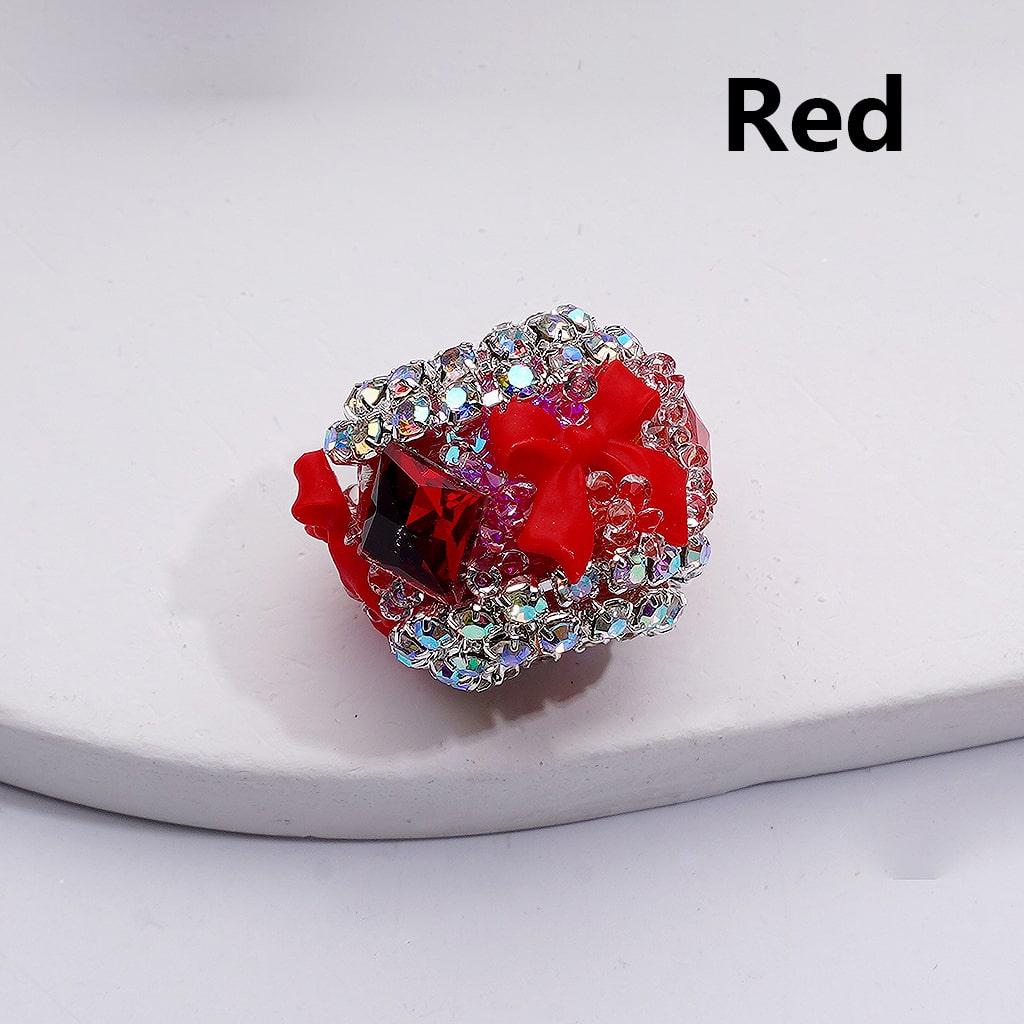 Square & AB Rhinestones Chains Multi-Color Bowknots Clear Sugar Acrylic Beads 18*20MM