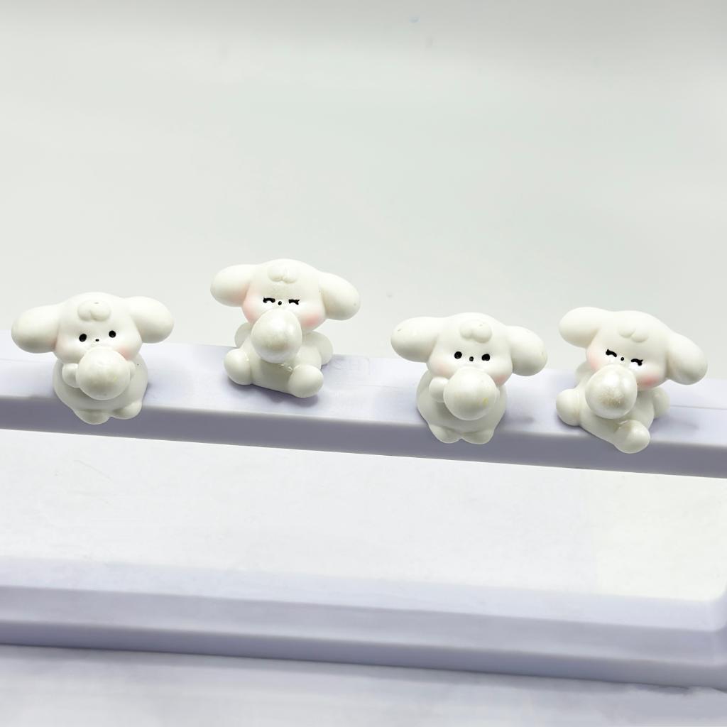 Big Ear Puppy Blows Bubbles Little Cute Pen Topper Acrylic Beads, Around 25*32MM