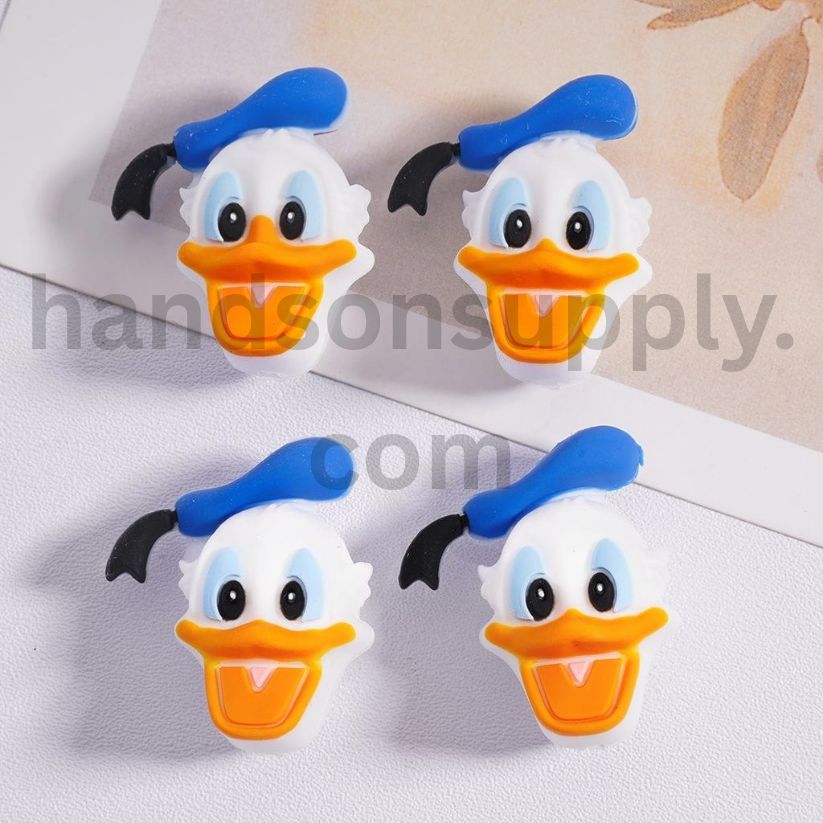 3D Donald & Daisy Duck Disney Cartoon Heads Silicone Focal Beads