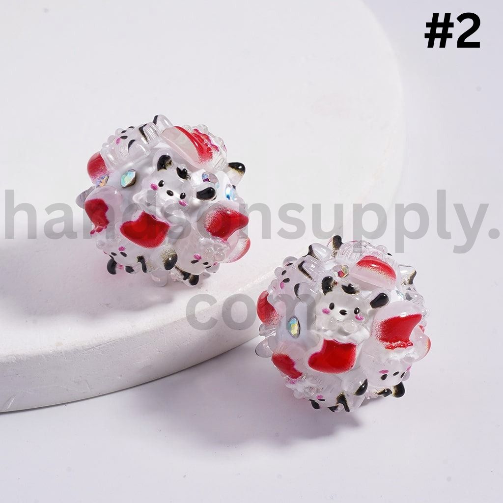 Christmas Icons & Sanrio Characters Santa, Snowman, Christmas Hat Socks Elk Snowman Christmas Tree, Pochacco Cinnamonrol Pom Pom Puri AB Rhinestones & More 20mm Clay Beads