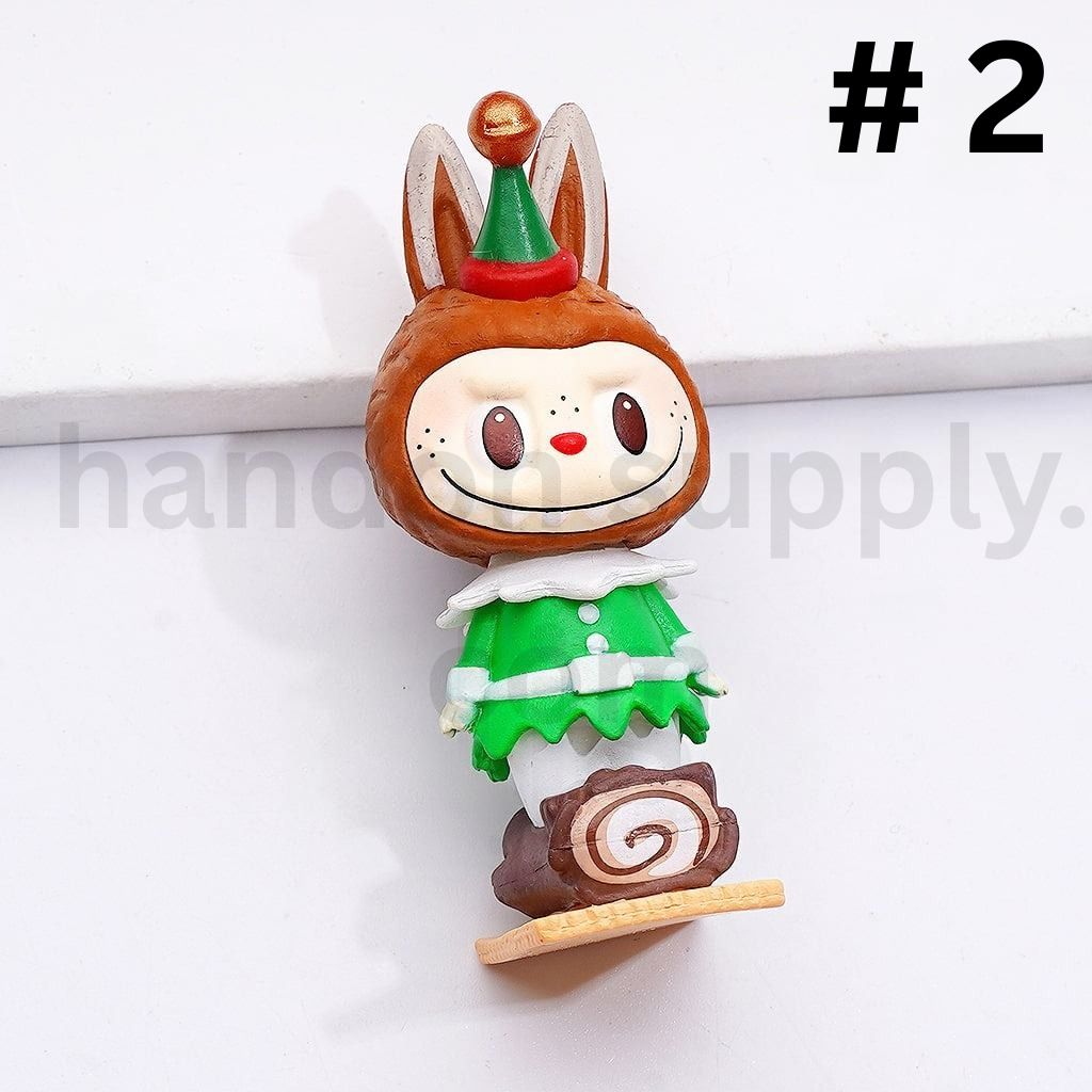Cute Labub Christmas Figures Po Mar Style Blind Box Charms Approx. 40×20MM No Hole