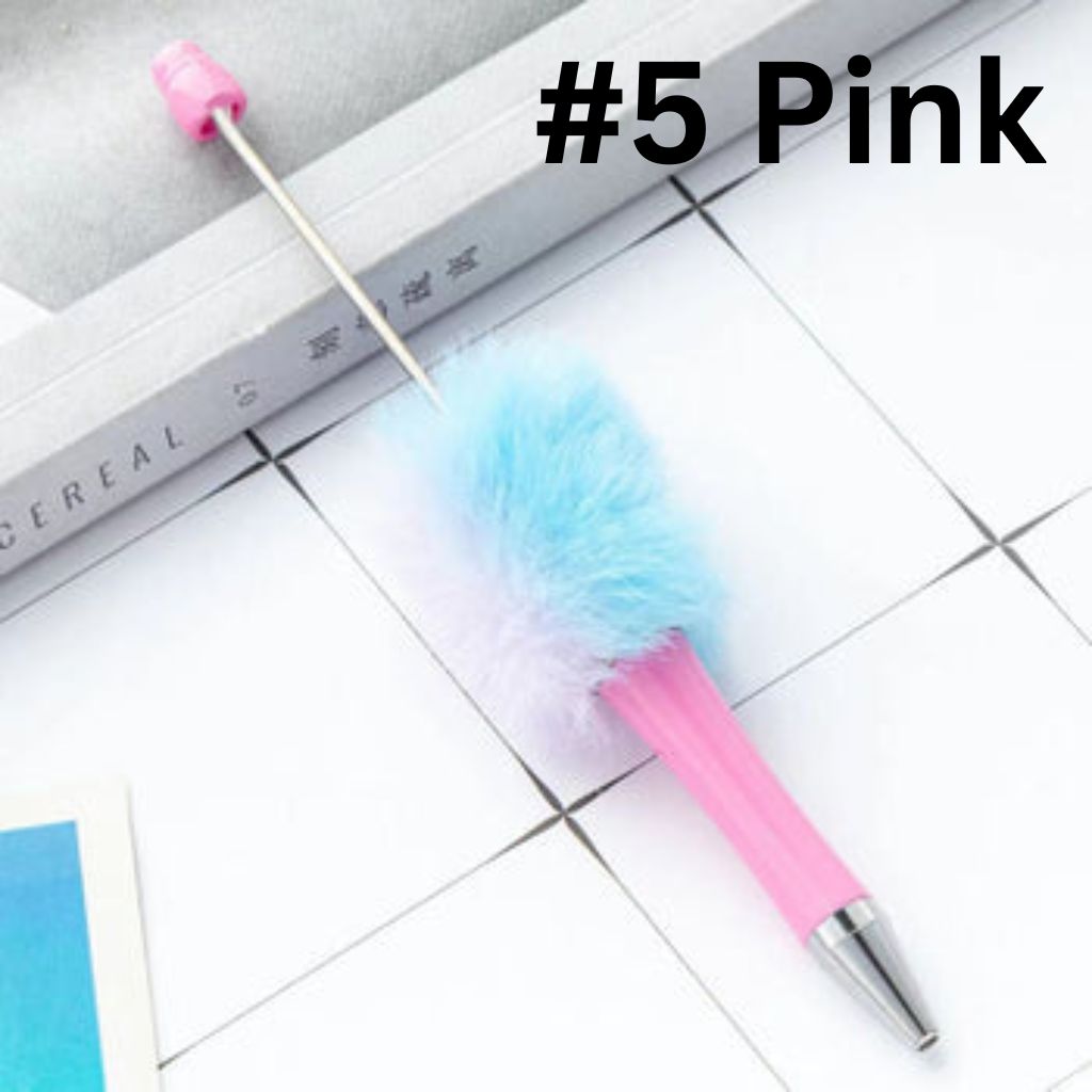 Ombre Gradient Beadable Pens with Fluffy Pom Pom for Stylish Writing PLEASE READ DESCRIPTION
