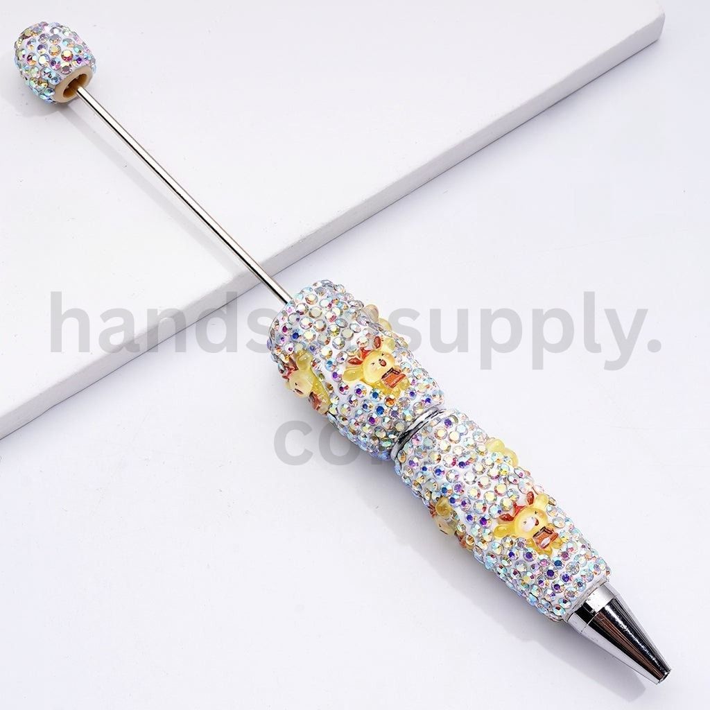 Sanrio-Inspired Characters in Christmas Outfits Red & AB Rhinestones Beadable Clay Pens