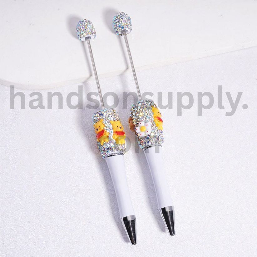 Sparkling Winnie the Pooh Beadable Pen with AB Rhinestones Hunny Pot & Bee