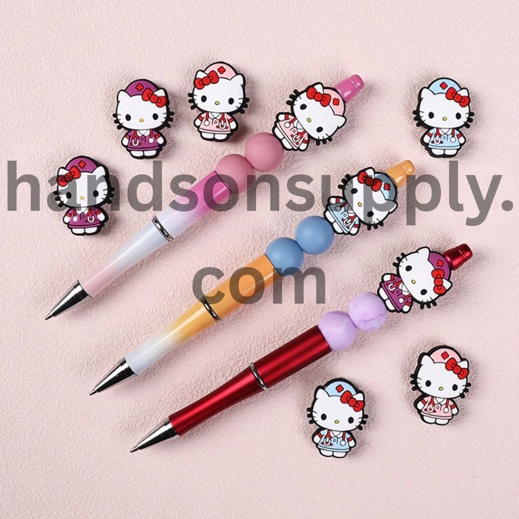 Nurse Adorable Character Cute Cat Character Silicone Focal Beads