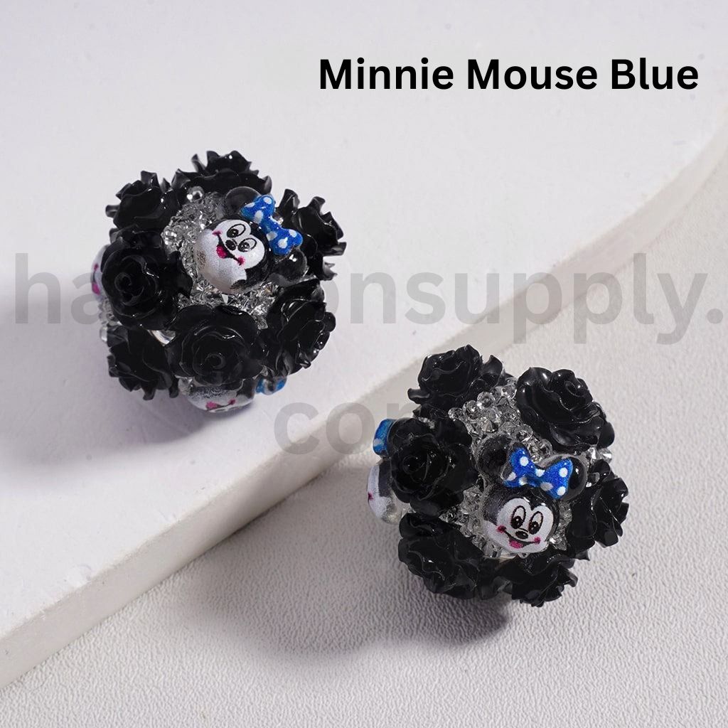 Luminous Cartoon Flower Characters Kuromi, Donald Duck, Minnie, Winnie the Pooh, Hello Kitty, Stitch, James P. Sullivan, Capybara, Cinnamonroll Acrylic Beads Multi Color Mix