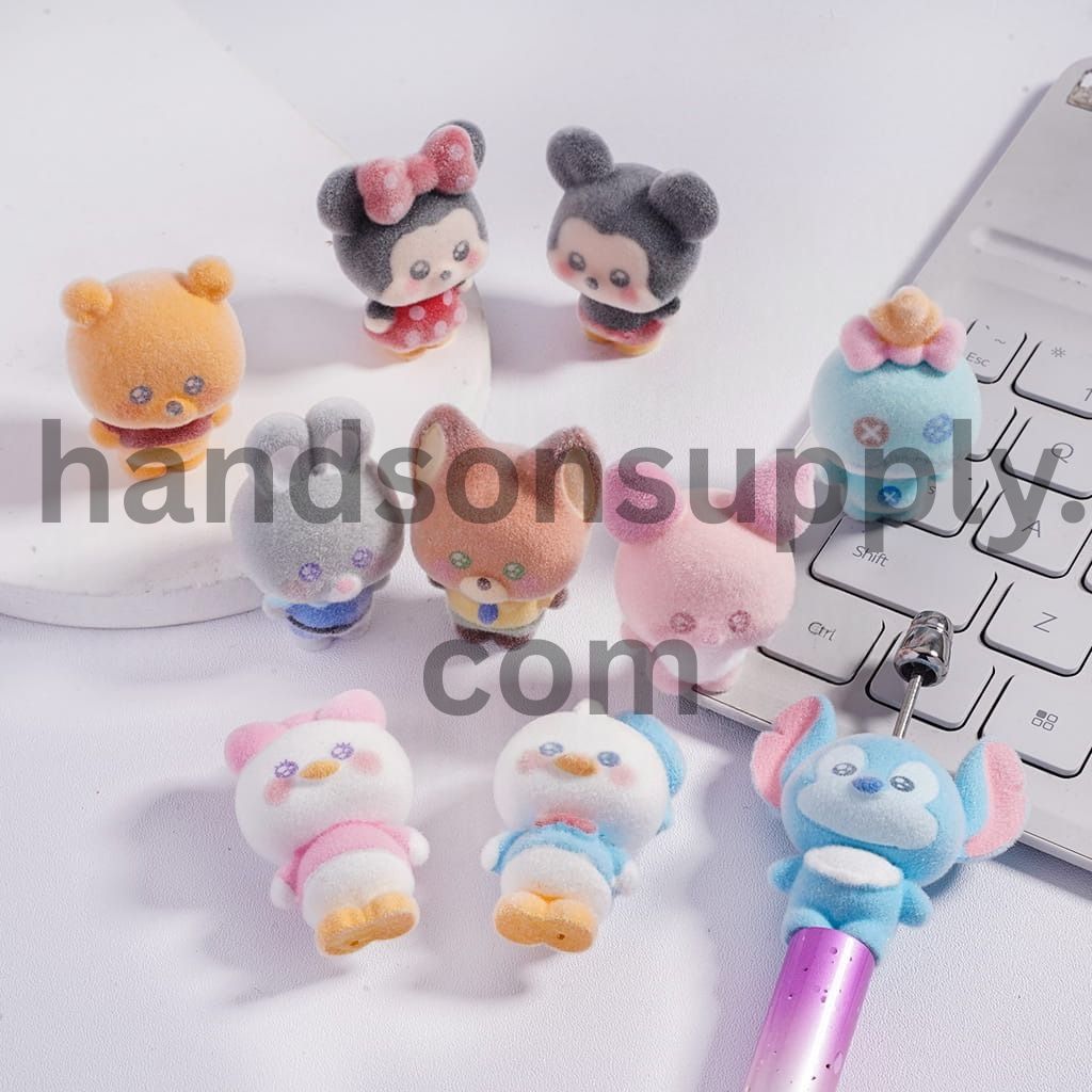 Classic Animation Character Figurine for Fluffy Acrylic Beads or Pen Topper 38*45MM Random mix
