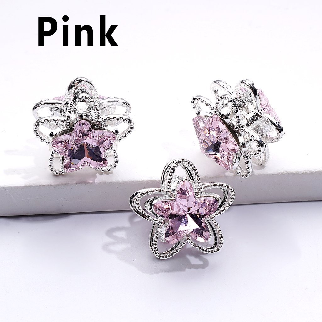 Elegant Silver Alloy Flower Bead with Multi-Color Sparkling Rhinestones, Around 19MM