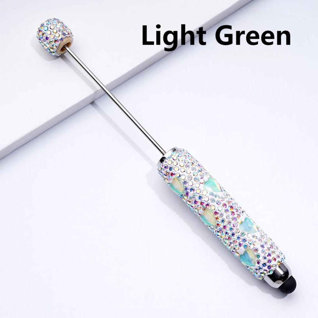 Colorful Heart Rhinestones Mini AB Rhinestones with Beadable Clay Stylus Pens Covered the Entire Pen