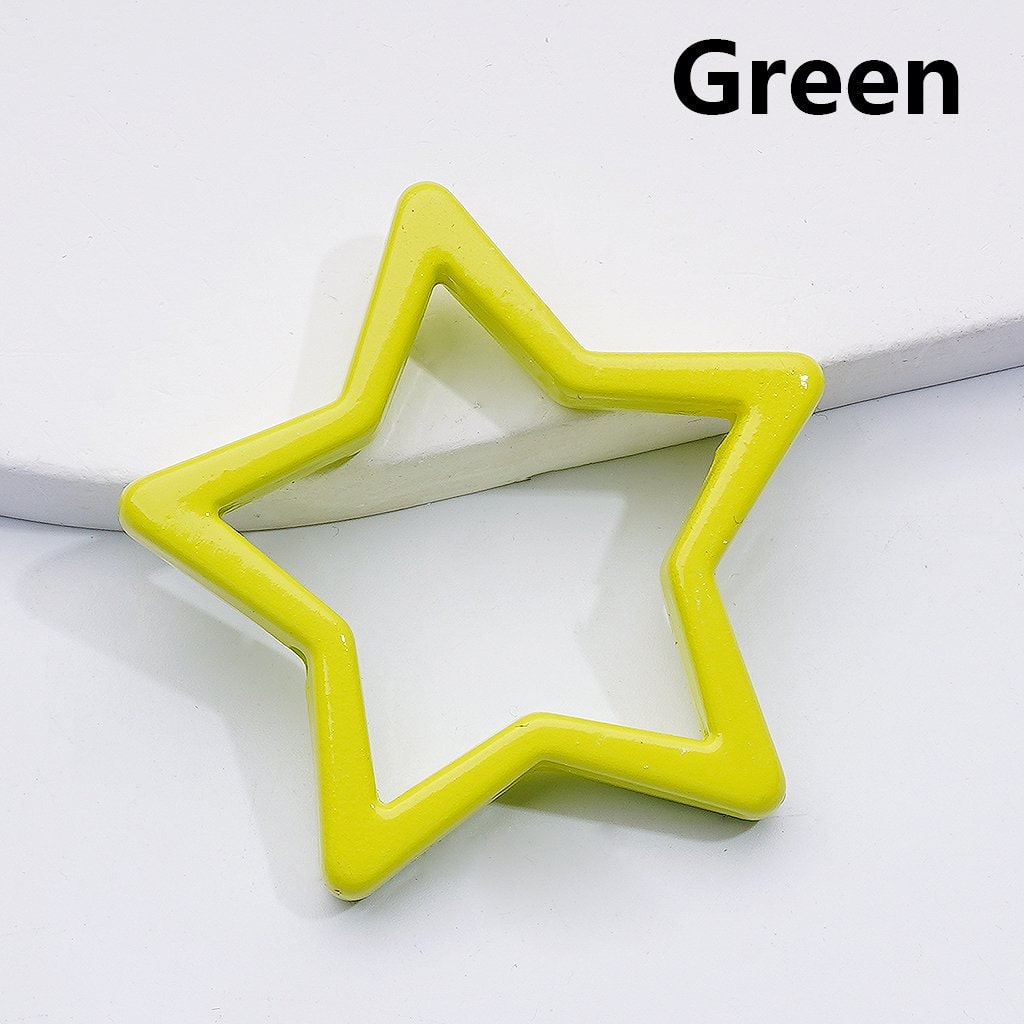 Five-Pointed Star Frame Acrylic Beads Solid Color Design, 43MM (Single Color is available for 100pcs(whole bag))