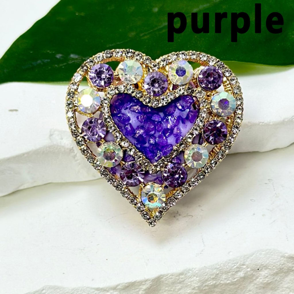 Gold Alloy Heart with Bling Bling Colorful Rhinestones, Small Stones, Oval Pearls, and Clay Beads Around 36*36MM