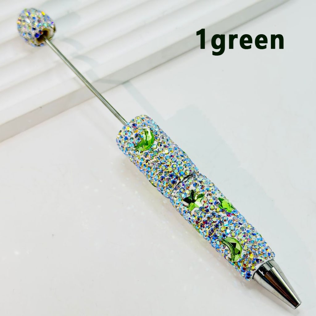 AB Color & Colorful Star with Moon Rhinestones Beadable Clay Pens, Covered the Entire Pen