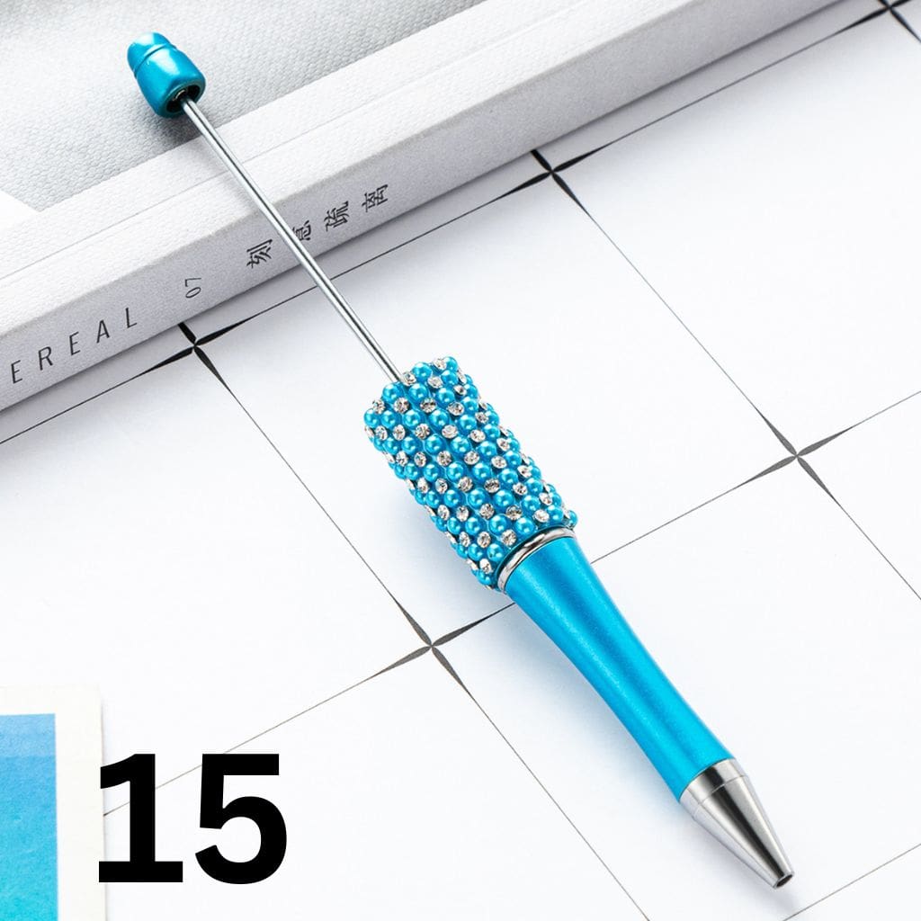 Beadable Pens with Rhinestones and Flatback Pearls in Elegant Solid Colors