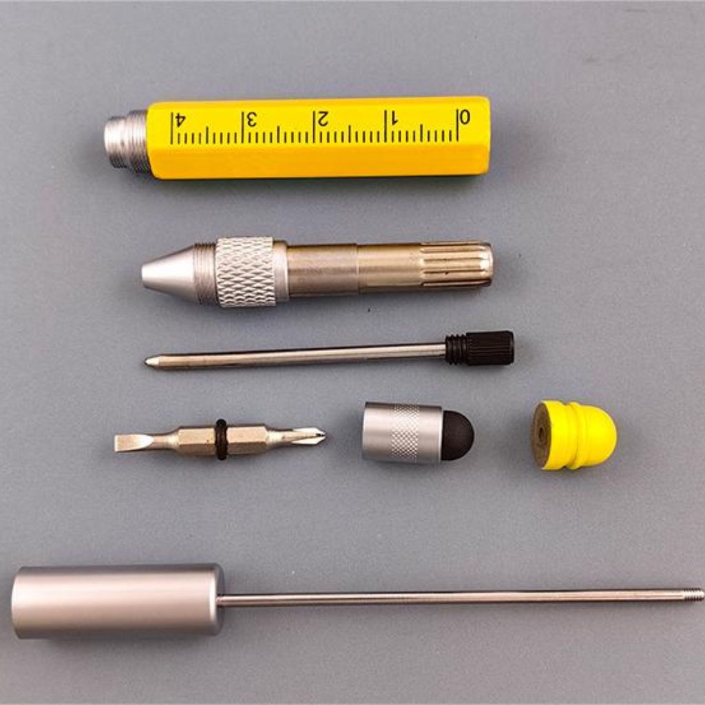 Multifunction Screwdriver Pens with Ruler and Metal Beadable Pens