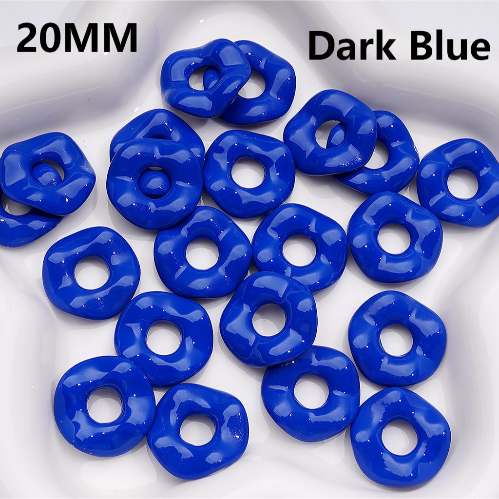 Wave Shape Spacer Acrylic Beads Large Hole Multicolor or Single Shade 20MM