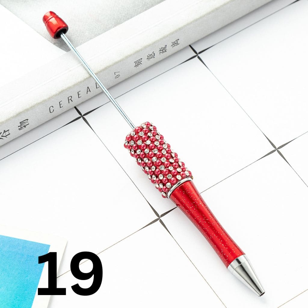 Beadable Pens with Rhinestones and Flatback Pearls in Elegant Solid Colors
