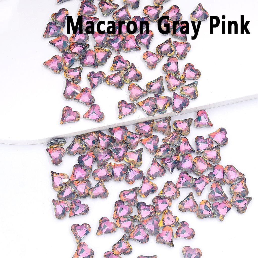 Mini Shiny Heart Charms for Jewelry Making Cute Design, 8*9MM