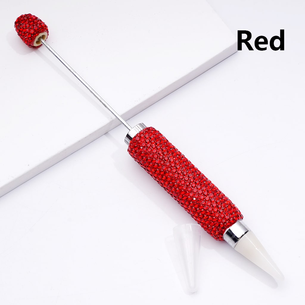 Beadable Clay Wax Picker Pen with Shiny Rhinestones Solid Color Dotting Tool for Rhinestones, Replaceable Wax Tip (Please Read Description)