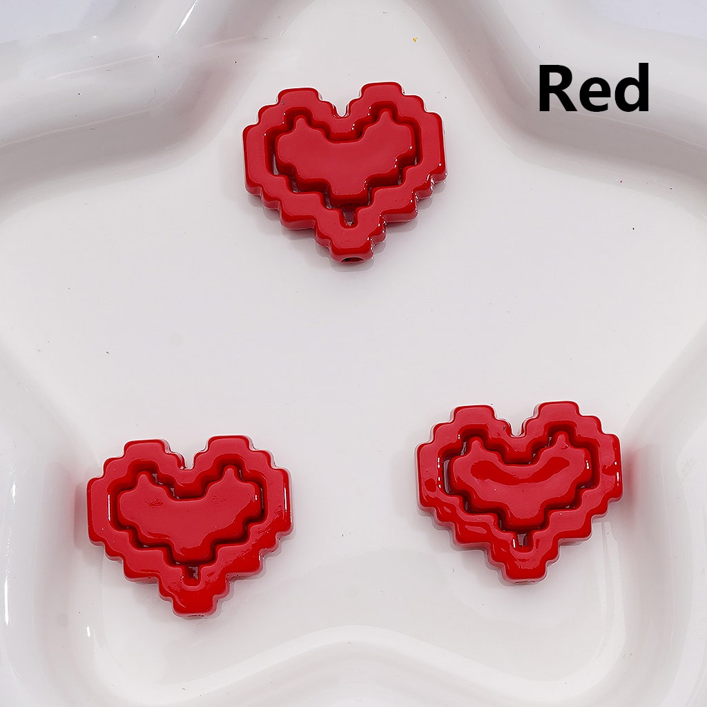 Hearts & Hearts Frame Puzzle Set Acrylic Beads Cute 30*26MM (1pcs heart + 1pcs heart frame is 1 set, 20pcs is 10 sets, Single Color is available for 200 sets Whole bag)