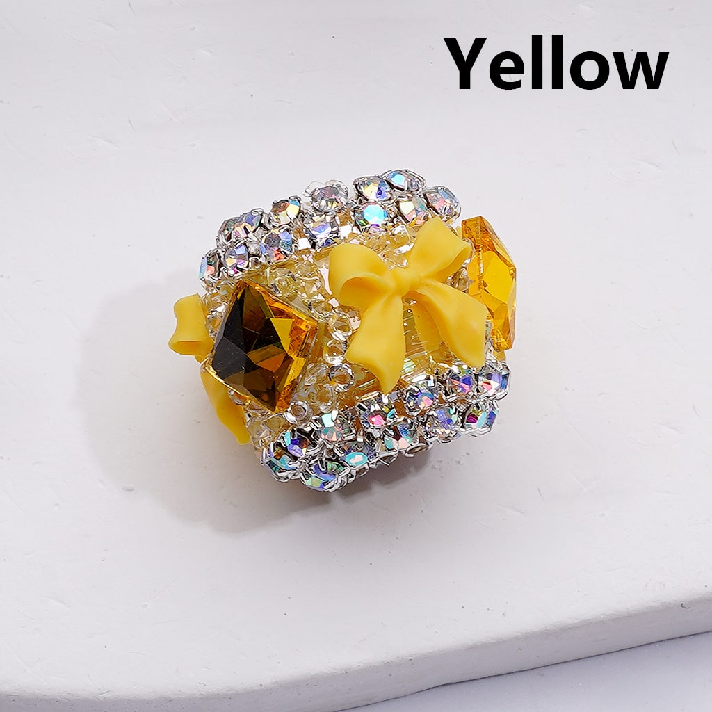 Square & AB Rhinestones Chains Multi-Color Bowknots Clear Sugar Acrylic Beads 18*20MM