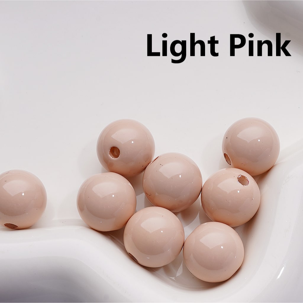 Solid Color Round Acrylic Beads Stoving Varnish 16MM (Single Color is available for 200pcs Whole bag)