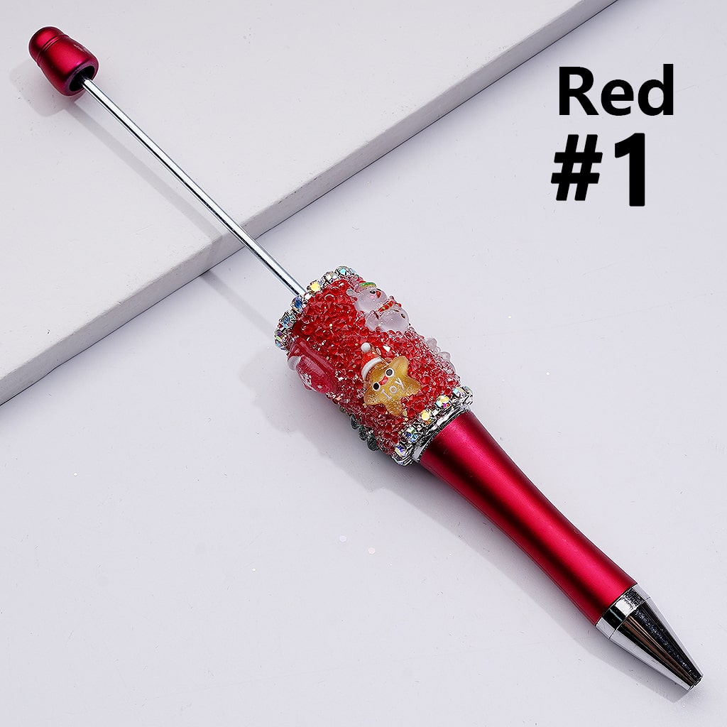 Clear Sugar Christmas Series Charms AB Rhinestones Beadable Pens